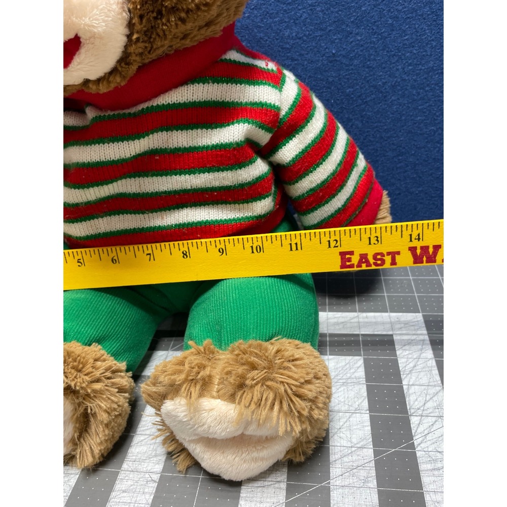 Snowflake Teddy Bear Brown‎ Red Green 2021 Holiday Christmas Striped Sweater - Picture 5 of 11